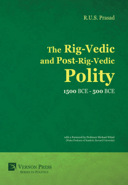 R. U. S. Prasad - The Rig-Vedic and Post-Rig-Vedic Polity (1500 BCE-500 BCE)