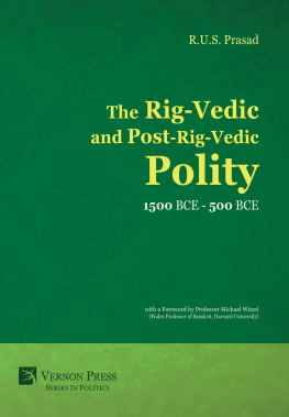 R. U. S. Prasad The Rig-Vedic and Post-Rig-Vedic Polity (1500 BCE-500 BCE)