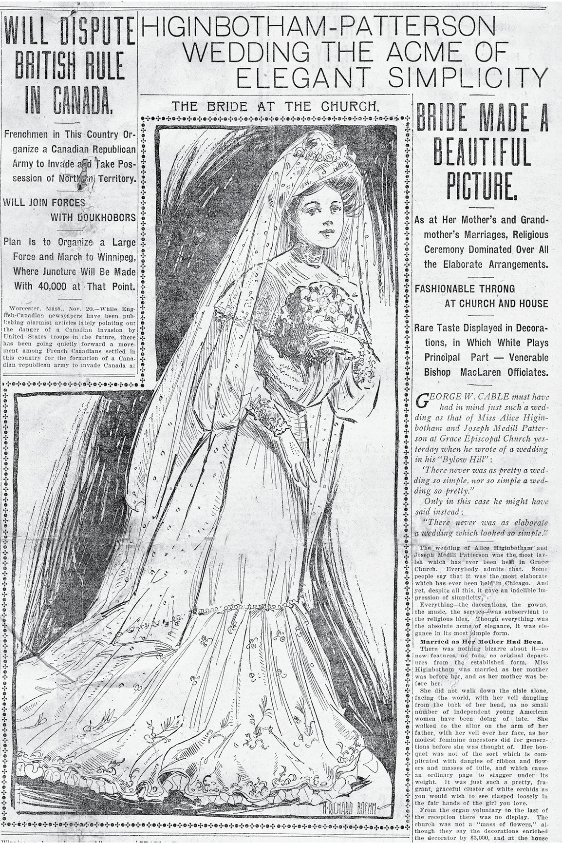 The Chicago Morning Americans front-page account of Alice Higinbothams wedding - photo 4