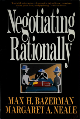 Max H. Bazerman Negotiating Rationally