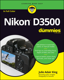 Julie Adair King - Nikon D3500 for Dummies