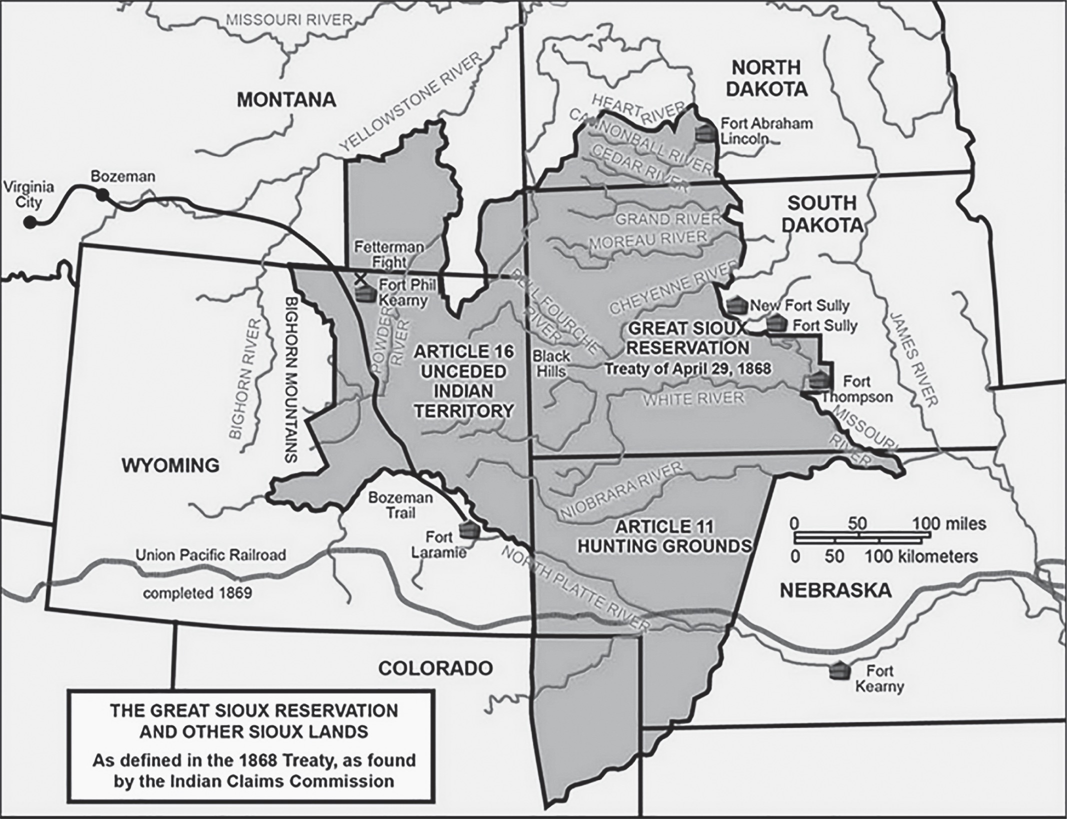 Map of the Great Sioux Reservation 1868 But the terms of the treaty were - photo 5