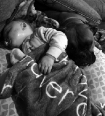 Bonnie all snuggled up with Maverick for their midmorning nap The reaction - photo 2