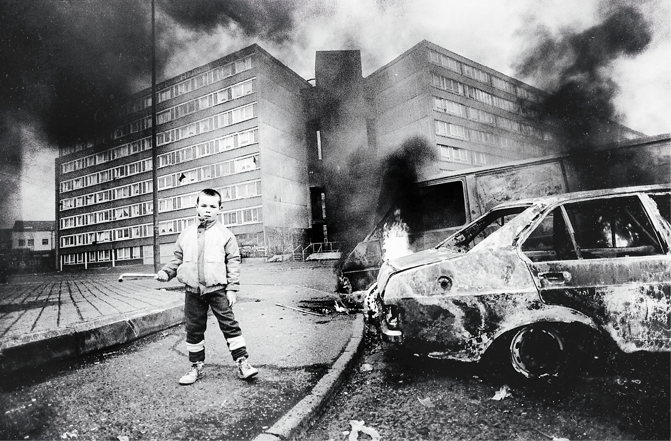 Child with burning cars Divis Flats Belfast Jez CoulsonInsight-Visual - photo 1