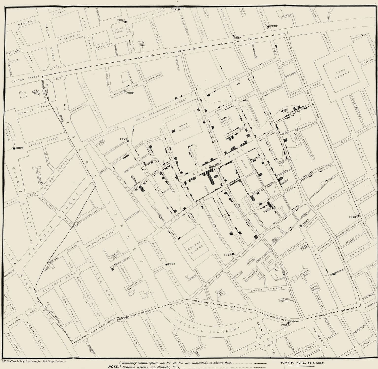 John Snows iconic map of the 1854 cholera epidemic around Broad Street Soho - photo 5