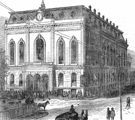 Engraving of the Chamber of Commerce Building before the fire On the evening - photo 3