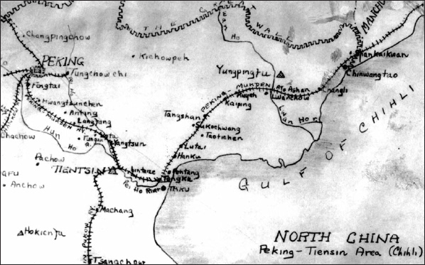 A contemporary sketchmap of the area of northern China where US Army and Marine - photo 3