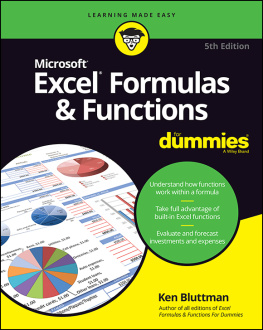Ken Bluttman Excel Formulas & Functions For Dummies