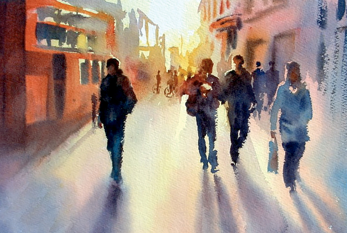 Song of the Street Watercolour 25 x 355cm10 x 14in Colour is - photo 6