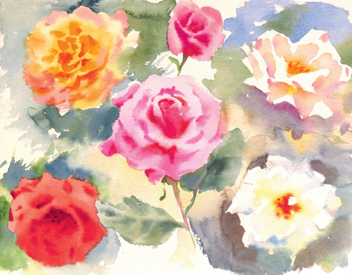 Tivoli Roses Watercolour 28 x 38cm11 x 15in The colours of these roses are - photo 10