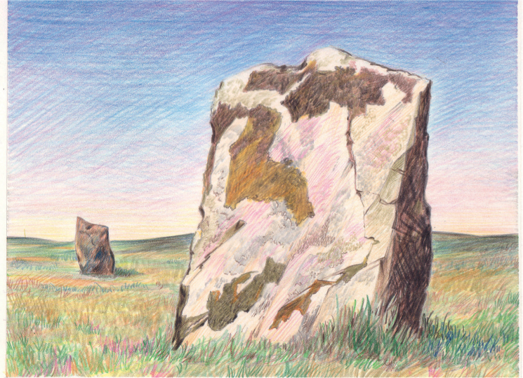 Avebury Wiltshire Stone Circle Coloured pencil 1986 21 x 29cm 8 x11in - photo 6