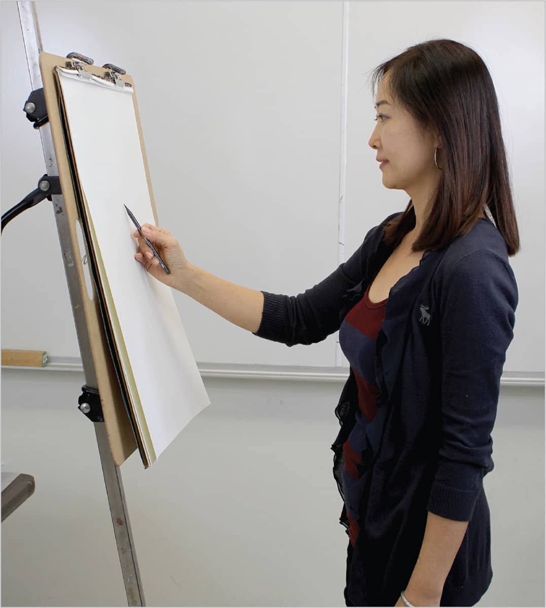 An easel allows the artist to simultaneously face the paper and the subject - photo 7