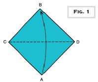 1 Place a square piece of paper colored-side up on your work surface as shown - photo 14