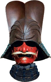 Samurai helmet with a half-face mask Japan 1615-1650 Iron leather laminated - photo 9