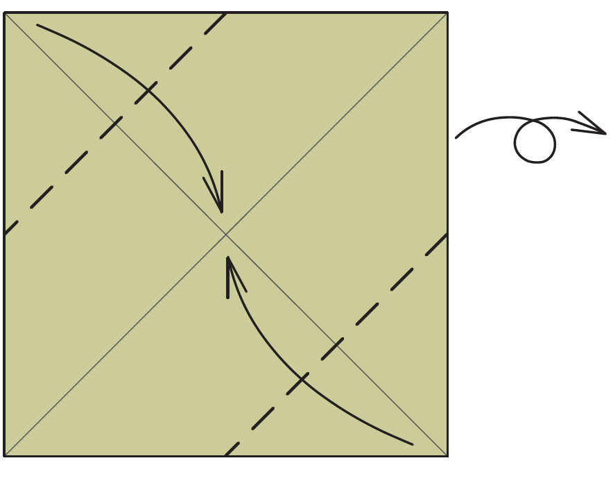 2 Fold two opposite corners to the center Turn the model over - photo 6