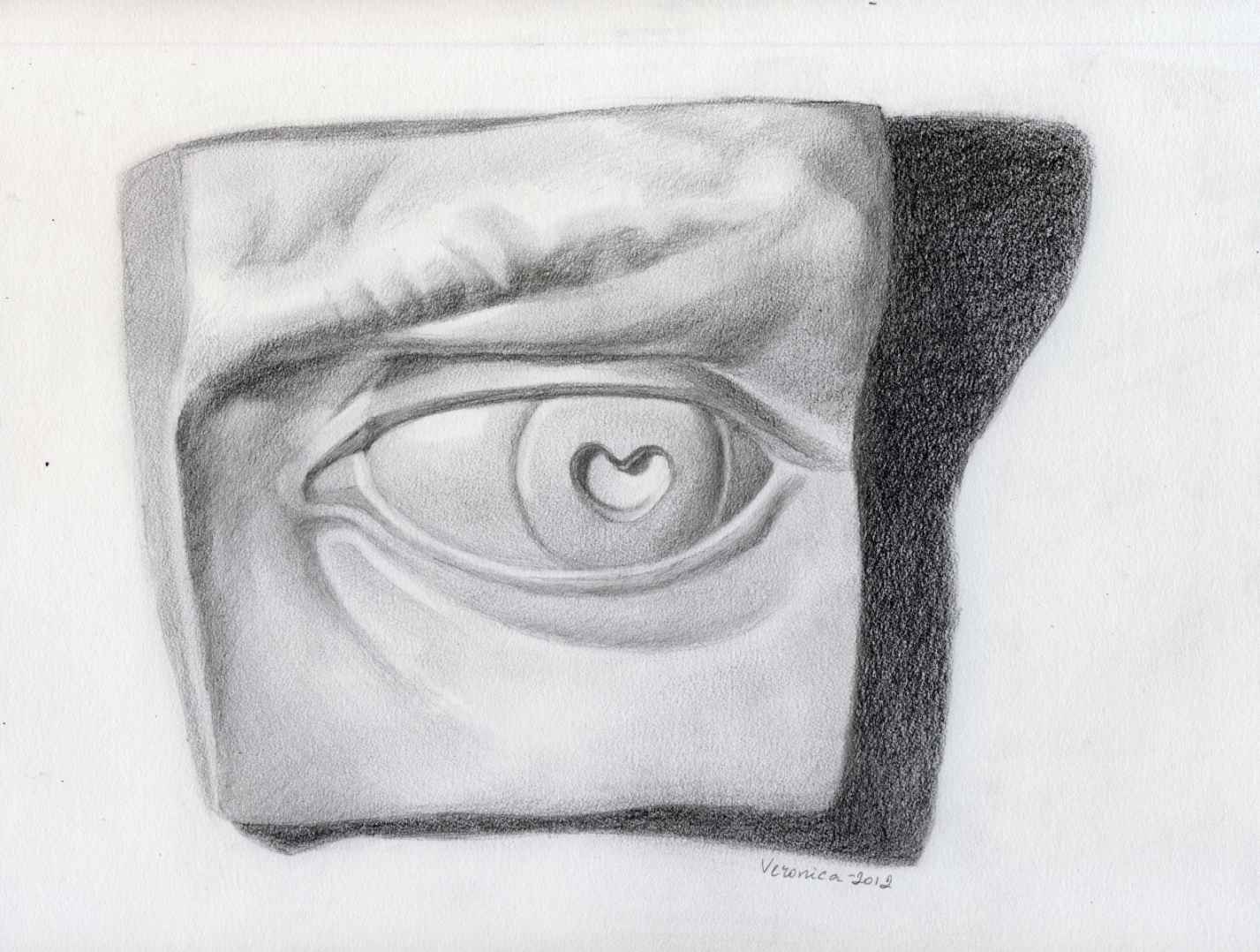 Study of Davids eye graphite 8x 10 in Practicingdrawing using plaster - photo 6