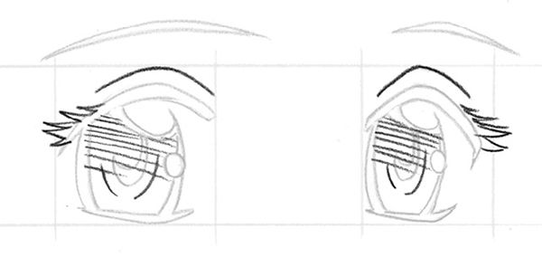 STEP 4 Begin adding details Draw a line for the fold of the eyelid above each - photo 12