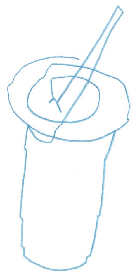 Here you can see my blind contour drawing of my iced coffee cup Contouring - photo 11