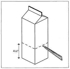 Measure 4 up the side of the carton and mark all round Cut around the carton - photo 12