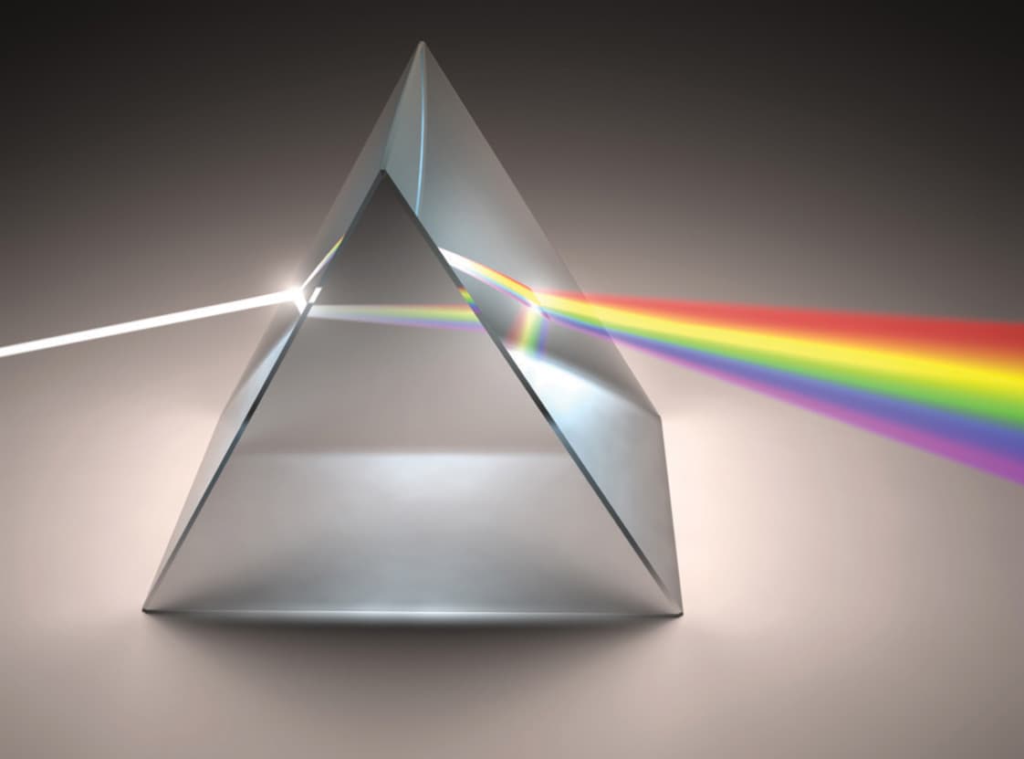 As white light hits a prism the light refracts and separates into the colors - photo 8