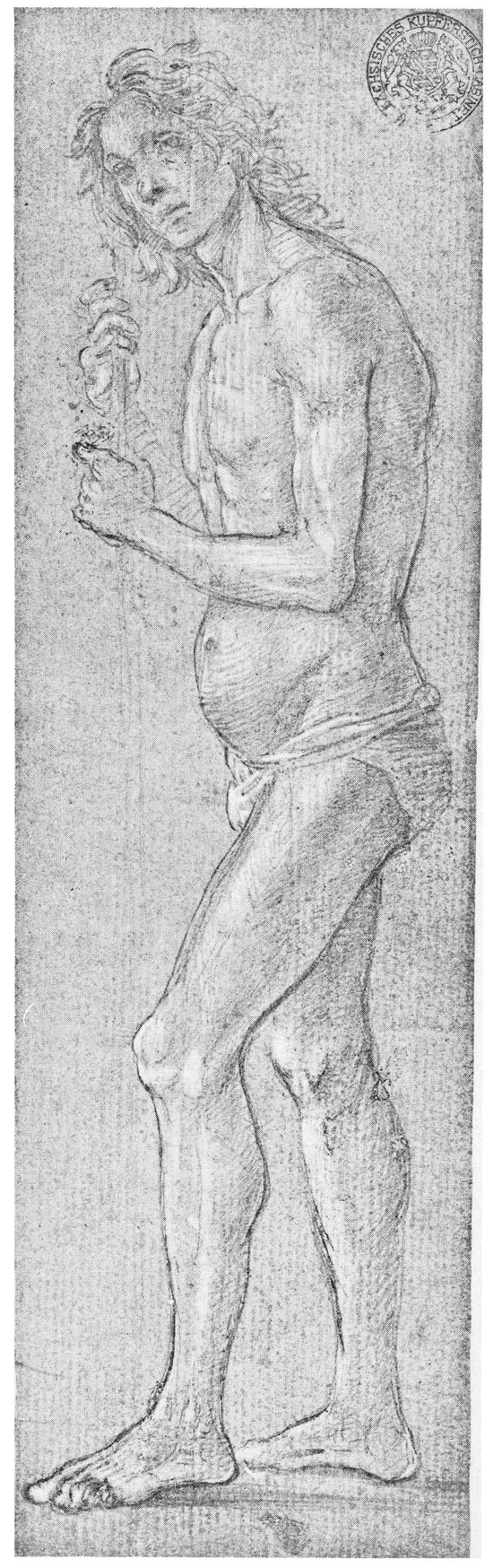 Filippino Lippi 14571504 A nude with staff walking Silverpoint heightened - photo 11