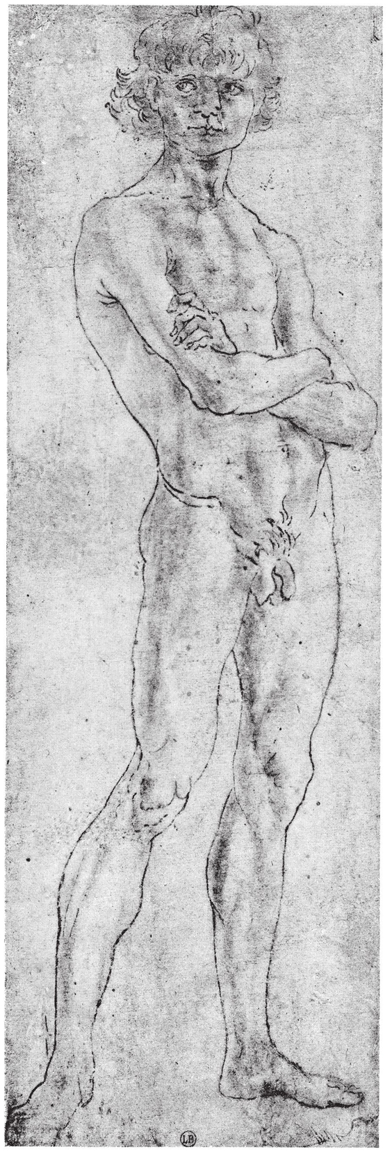 School of Pollaiuolo A nude with folded arms Pen and bister 260 80 mm - photo 16