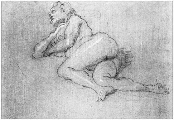 13 TINTORETTO 15181594 Nude Woman Reclining Black chalk heightened with - photo 14