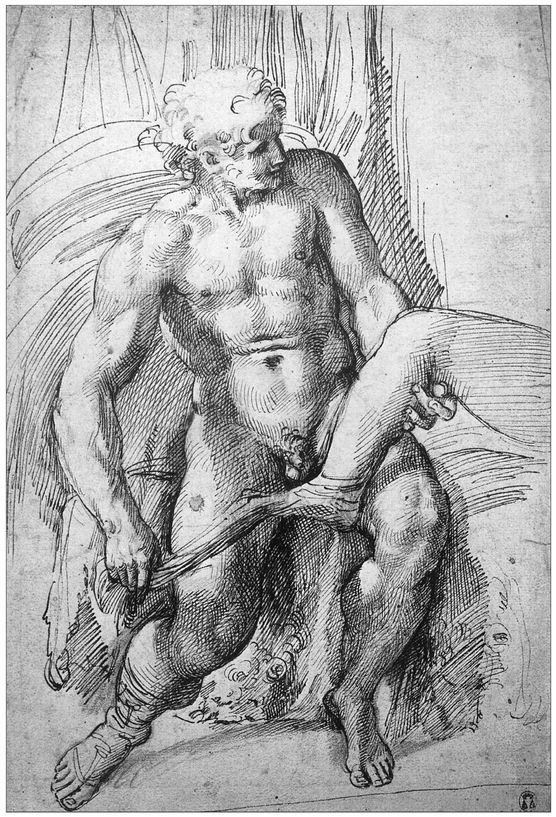 14 AGOSTINO CARRACCI 15571602 Anchises and Venus Pen and brown ink over - photo 15