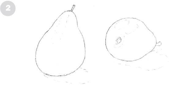 Then firm up the shape of the pears making the outline more precise Put in an - photo 21