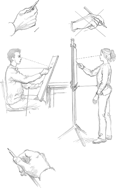 WORKING AT A BOARD OR EASEL If you dont have an easel and are sitting with the - photo 6