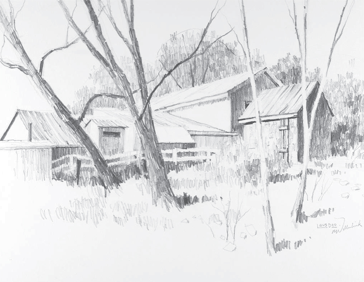 Farm Buildings Graphite pencil on drawing paper 7 1 2 - photo 4