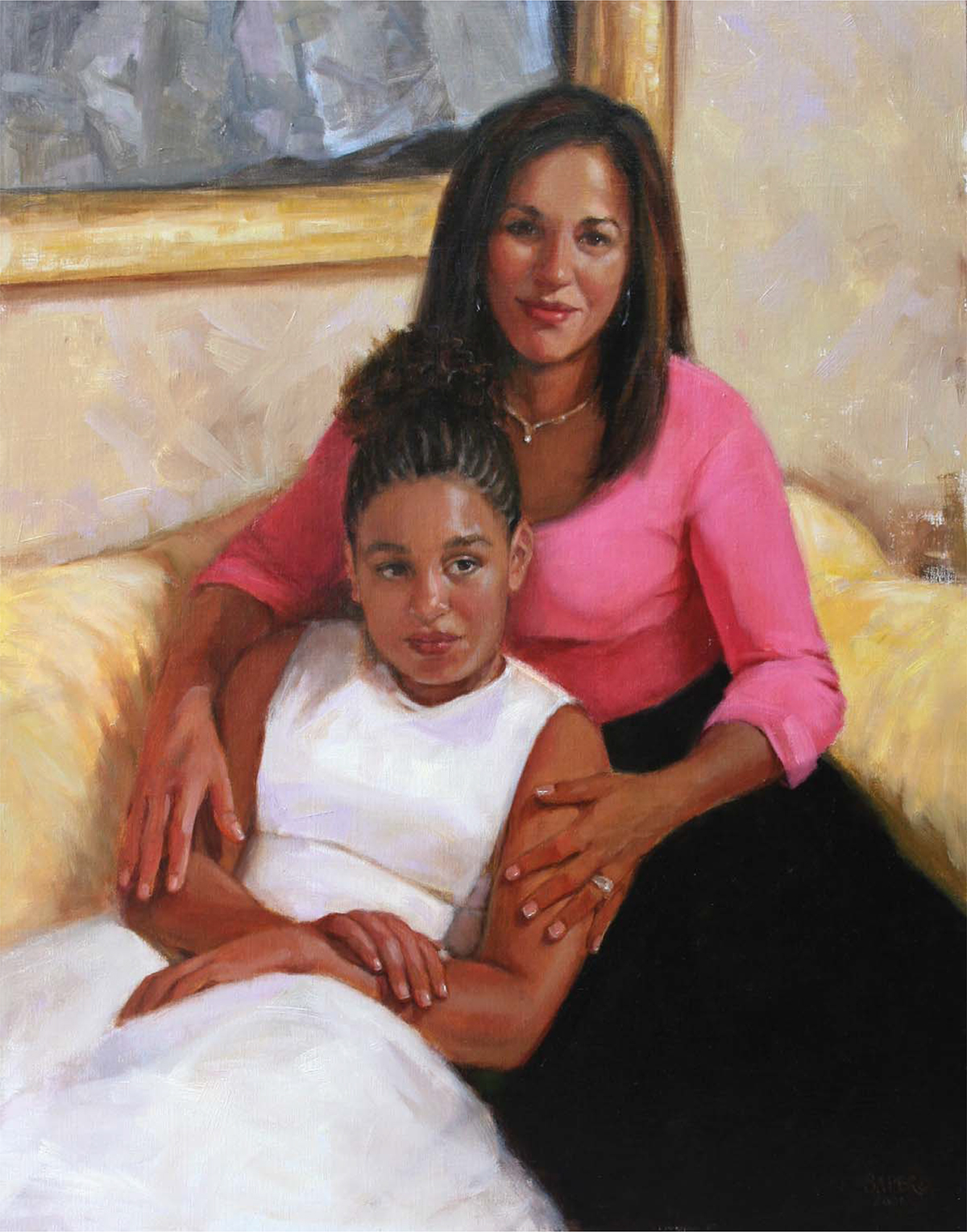 Candyce and Fiona Oil on linen 30 24 76cm 61cm Dedication To Ron Aaron - photo 4