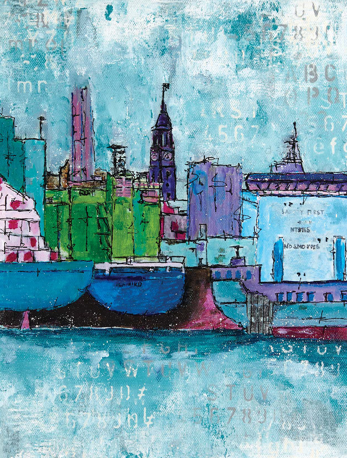 HAMBURG HARBOUR Nathalie Kalbach Acrylic paint acrylic ink and spray paint on - photo 4