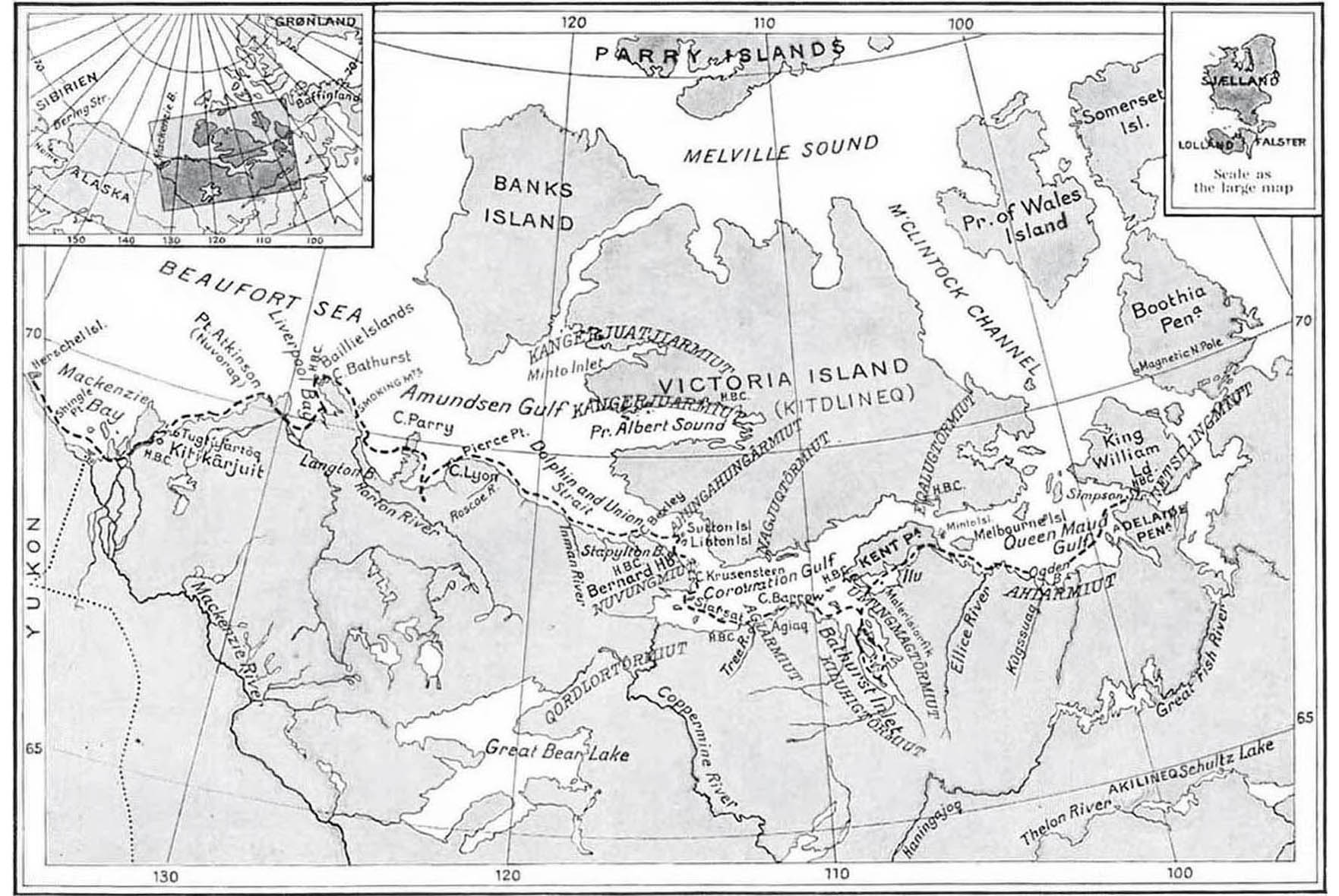 Route of Rasmussens journey from King William Island to Herschel Island - photo 7