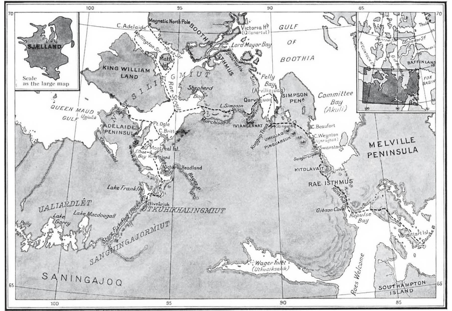 Route of Rasmussens journey from Danish Island to King William Island Route - photo 6