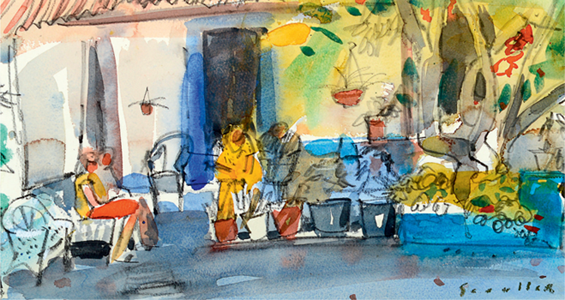 The Conversation Falacho Portugal Watercolour Berol Karismacolor - photo 4