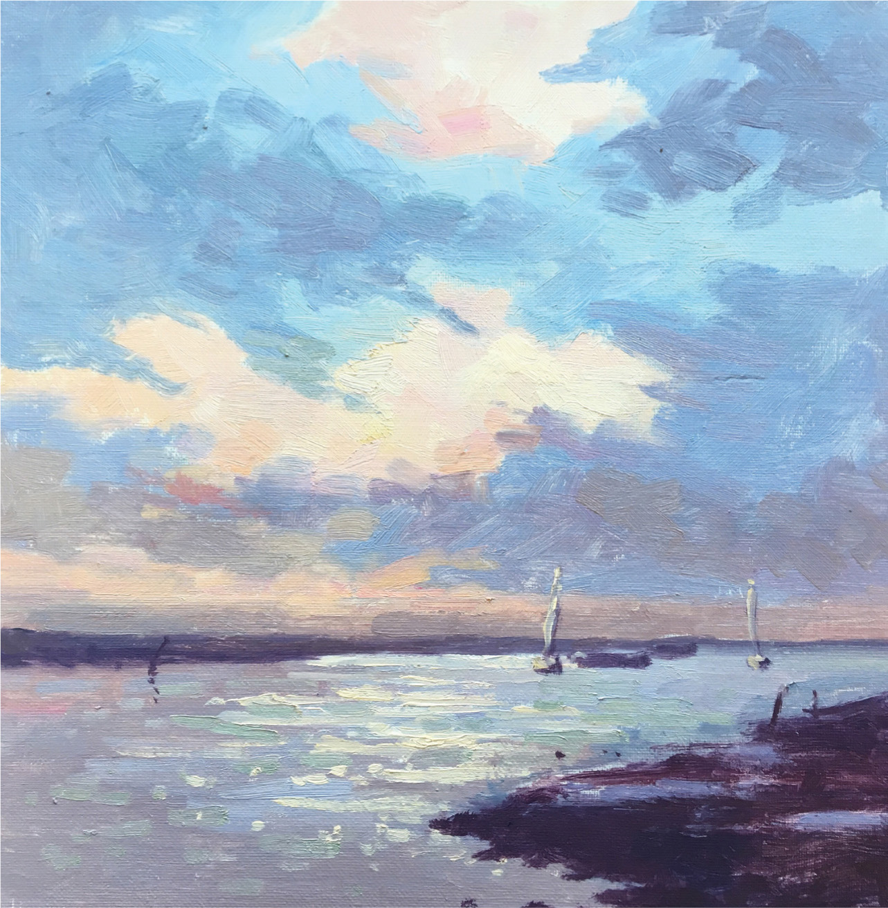 Summer Clouds Blakeney 12 12 Oil on canvas Mo is a professional member of - photo 4