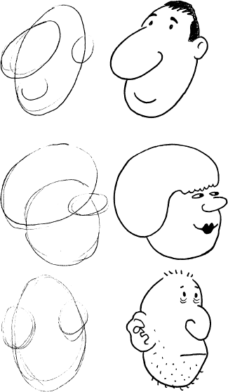3 Doodle ovals then turn them into faces as examples Copy these cartoons - photo 4