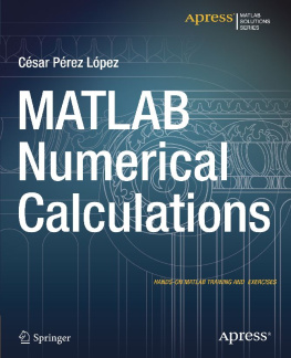 César Pérez López MATLAB Numerical Calculations