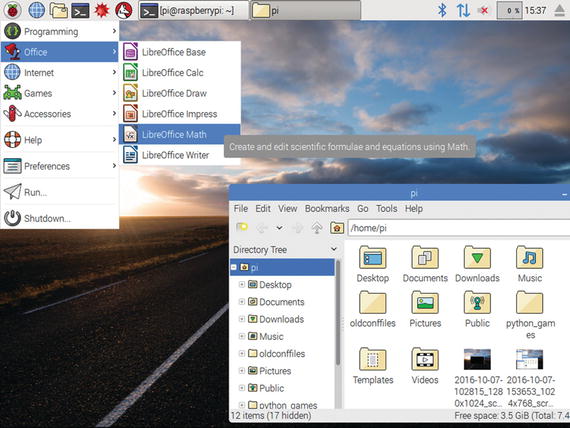 Figure 1-3 Raspbians default desktop has a taskbar-like panel at the top of - photo 3