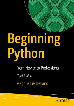 Magnus Lie Hetland Beginning Python: From Novice to Professional, 3rd Edition