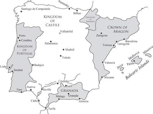 Iberian Peninsula and the Balearic Islands with some principal towns and - photo 4