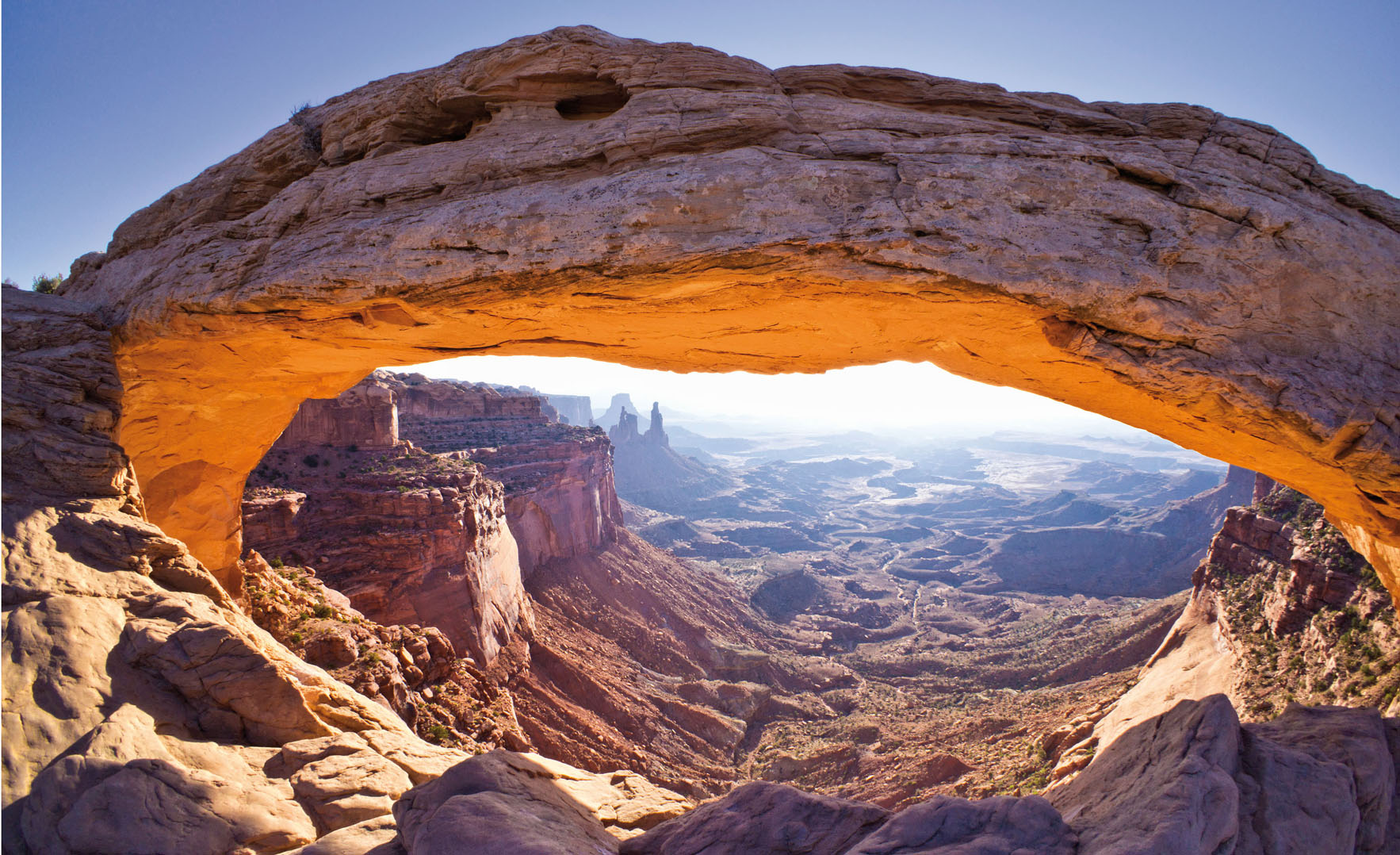 Utah USA Dawns warm light hits the rock formations of Canyonlands The arches - photo 11