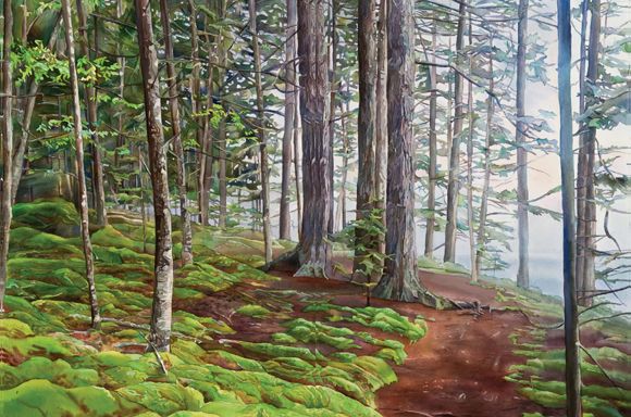 COASTAL FOREST IN SUN AND FOG Marjorie Glick Watercolor on 300-lb 640gsm - photo 5