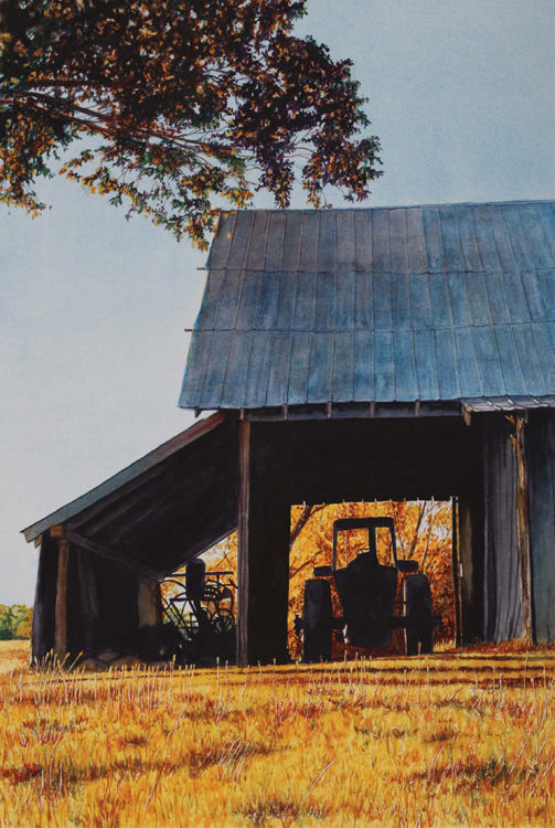 BARN WITH TRACTOR LAURIN MCCRACKEN Transparent watercolor on 300-lb 640gsm - photo 8