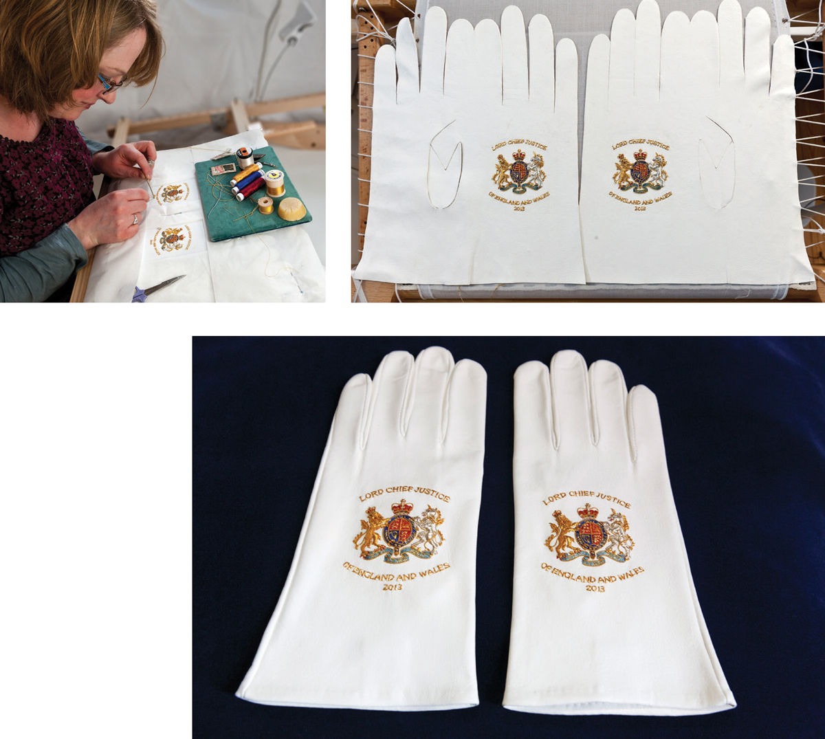 Top Left Jenny Adin-Christie embroidering the gloves Top Right The completed - photo 4