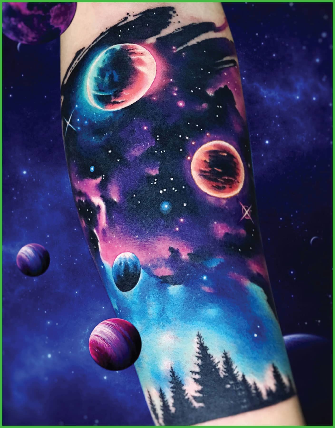 Galaxy Sleeve with Planets and Stars Astronaut in Space Atomic Particle - photo 19