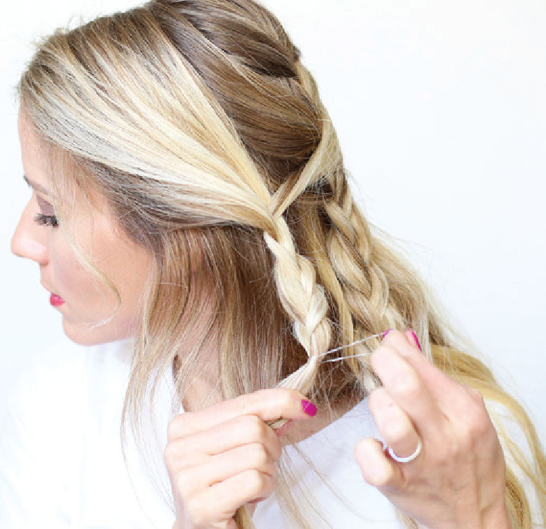 Secure with a clear elastic and then spread apart the braid to make it look - photo 23