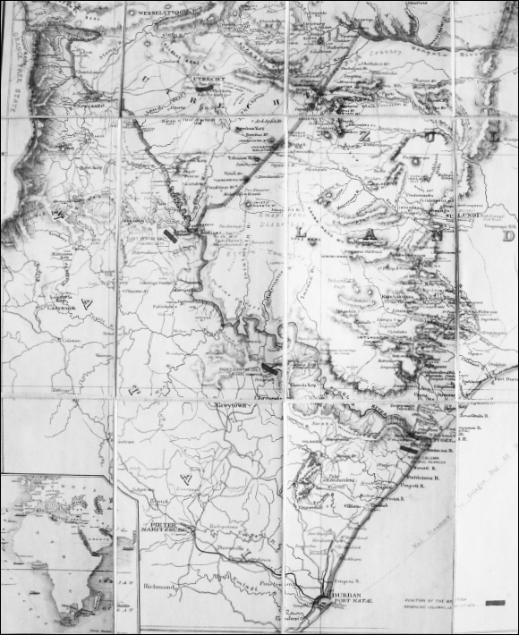 An original and rare 1879 map of Zululand with pre-invasion British positions - photo 5