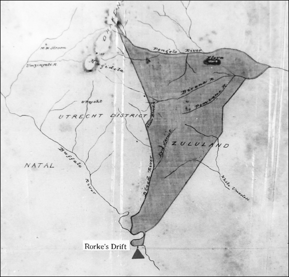 The location of Rorkes Drift showing the disputed territory that led to the - photo 6